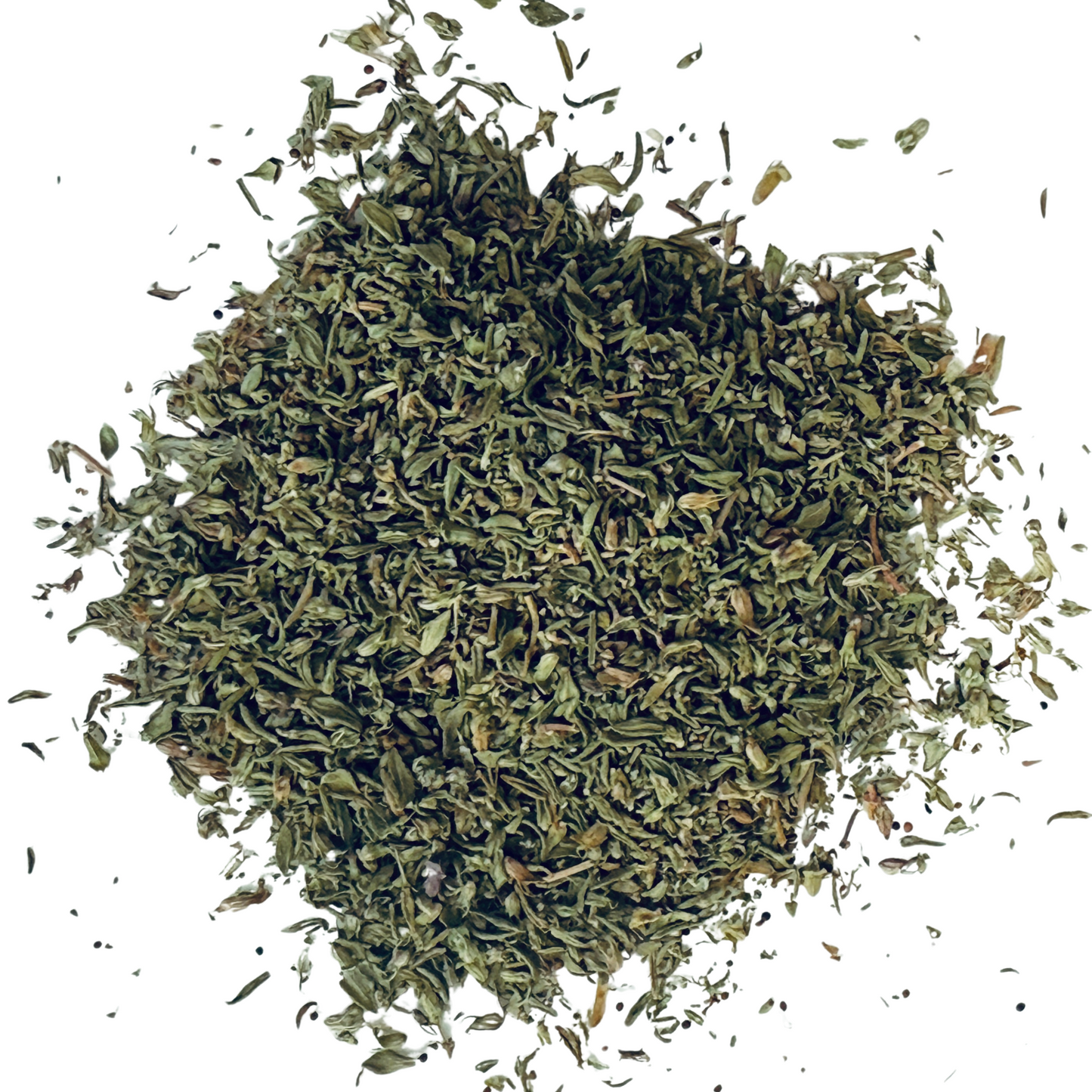 Close-up of organic Greek mountain thyme, naturally dried herb rich in flavor and aroma