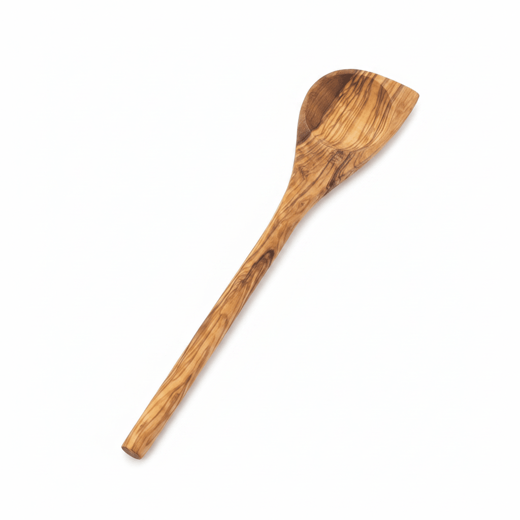 Hand-Carved Olive Wood Square Spoon - Olive Crate